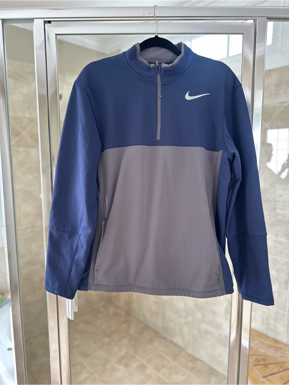 Nike Golf Navy and Gray Quarter-Zip Pullover